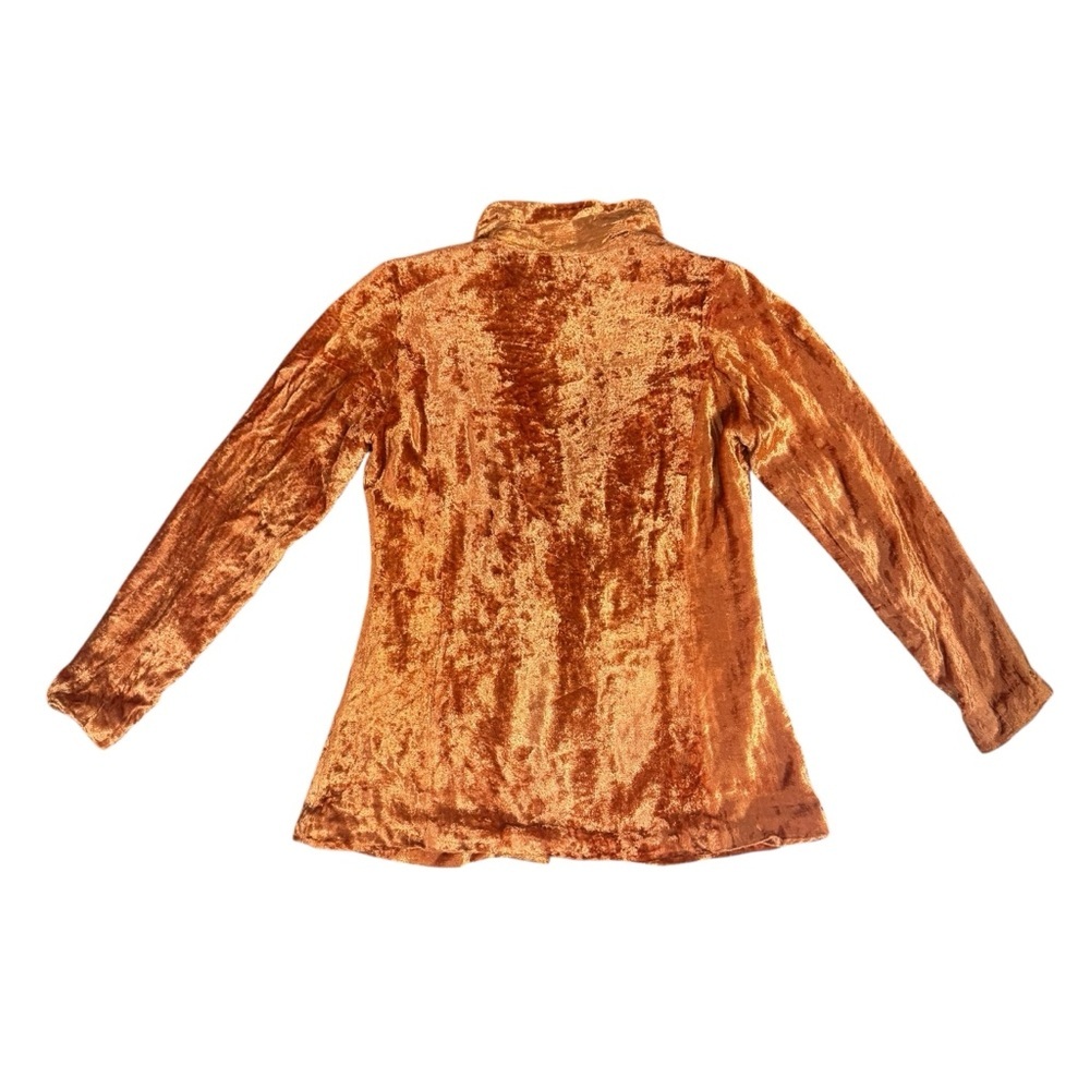 Free People Crushed Velvet Orange Blazer/Jacket Sz S - Picture 2 of 4
